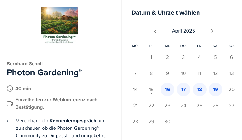 Termin mit Garten-Mentor Bernhard Scholl